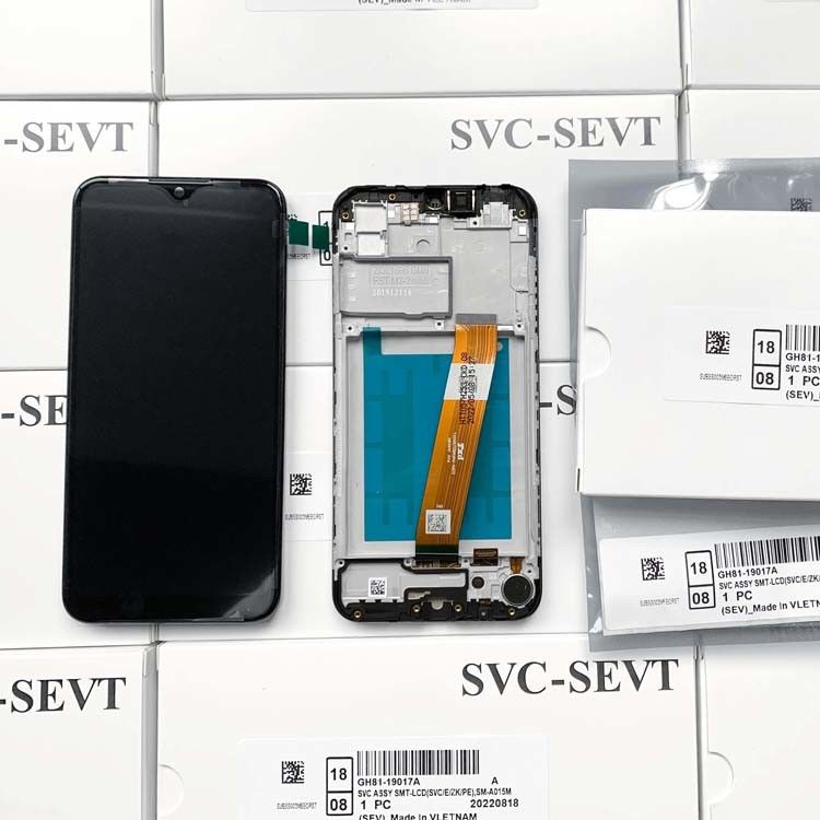 Display LCD con telaio LCD con telaio per  A01 Wholesale Service Pack LCDS  A105 Original Phone Pantalla