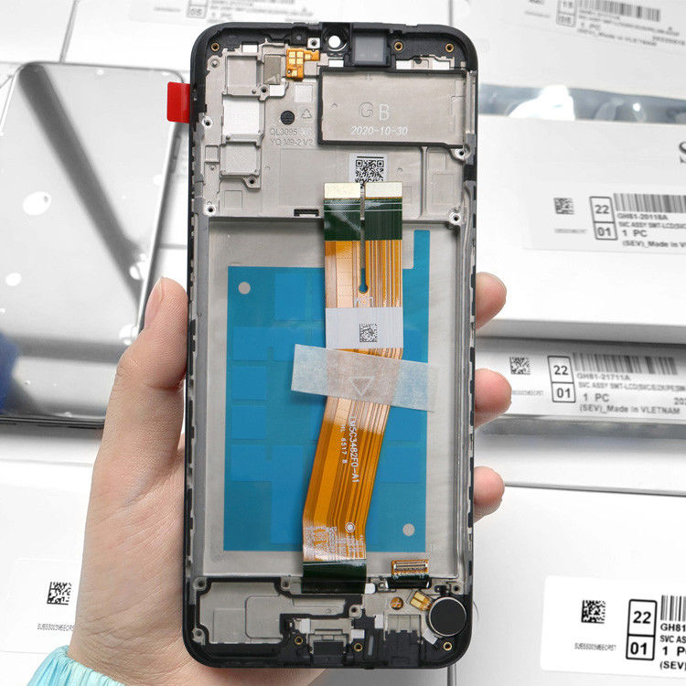 Lcd LCD all'ingrosso A02S con telaio per  A02S Display touch screen  A025 Service Pack Pantall LCDS