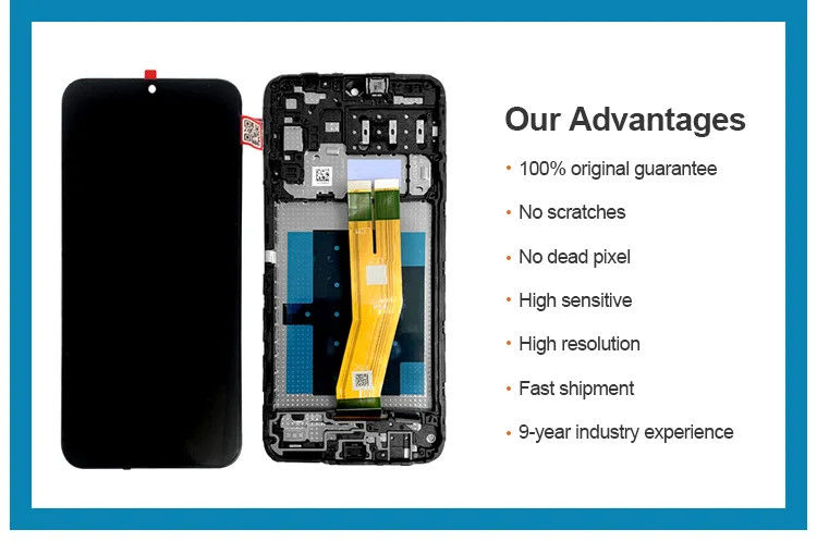 A14 4G LCD con telaio per telefono cellulare  A145P Touch Pantalla  A145R Service Pack Display LCDS