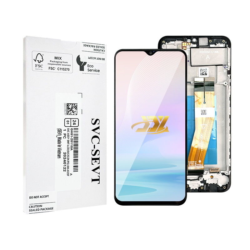 100% testato QC A02S LCD sostitutivo anti-statico con display LCD mobile nero