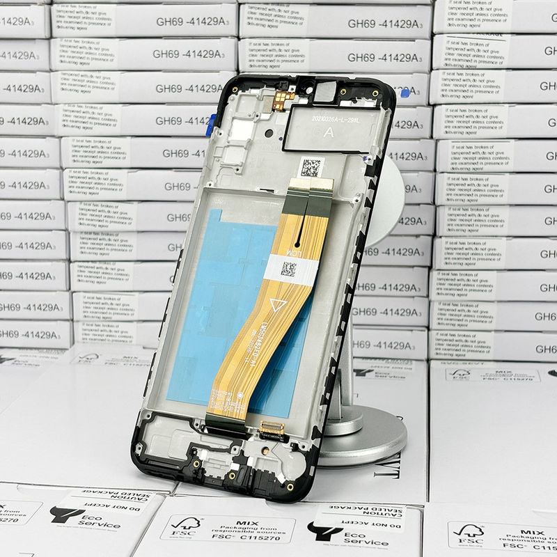 100% testato QC A02S LCD sostitutivo anti-statico con display LCD mobile nero